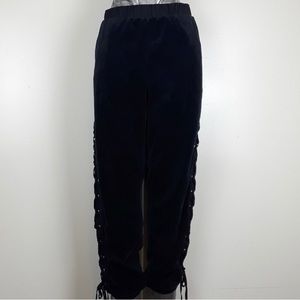 Juicy Couture Navy laced up side leg velour pant